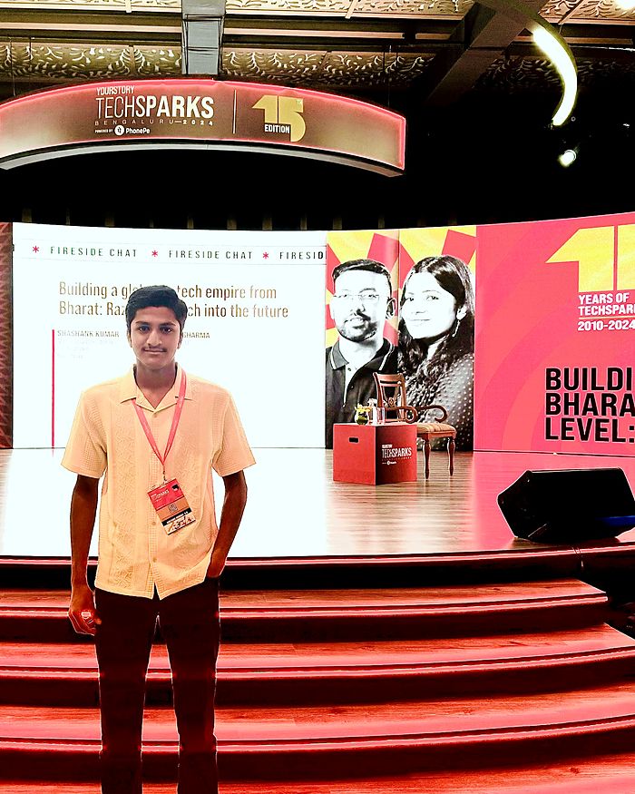 Standing on the TechSparks stage